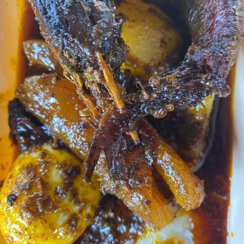 whatsapp image 2025 08 16 at 00.43.36 Ewa Agoyin paired with yam, fish, egg, and ponmo